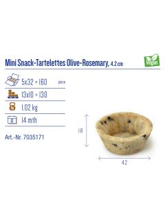 HUG TARTELETTES MINI SNACK OLIVE/ROSEMARY 4.2CM