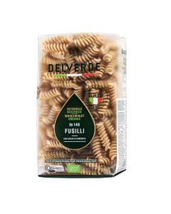 DELVERDE ORGANIC PASTA FUSILLI WHOLE WHEAT 20X500GM