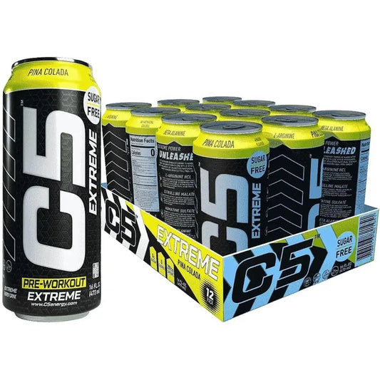 C5 Extreme Pina Colada Pre-Workout Energy Drink Cans - (12x473ml)