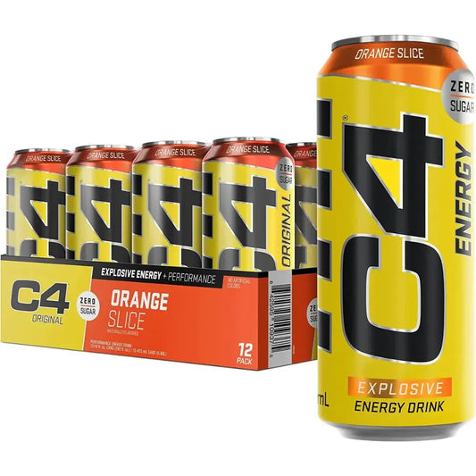 Cellucor C4 Orange Slice Explosive Energy Drink Cans - (12x473ml)