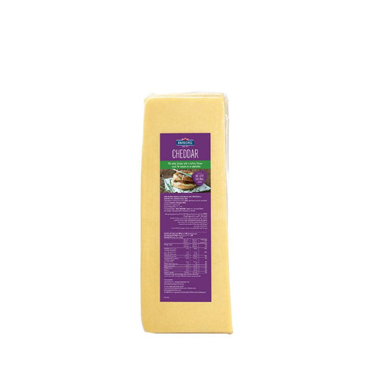 Emborg Cheddar Cheese White 34% Fat 2.5 Kg