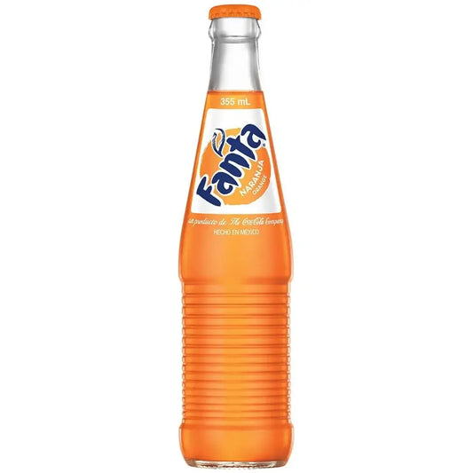 Fanta Mexican Original Orange Soft Drink Glass Bottles - (24x355ml)