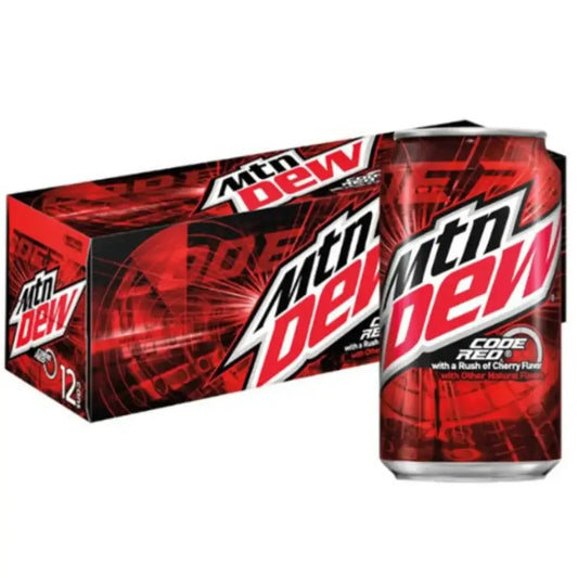 Mountain Dew Code Red Soft Drink Cans - (12x355ml)