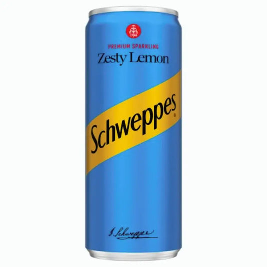 Schweppes Zesty Lemon Sparkling Water Cans - (24x250ml)