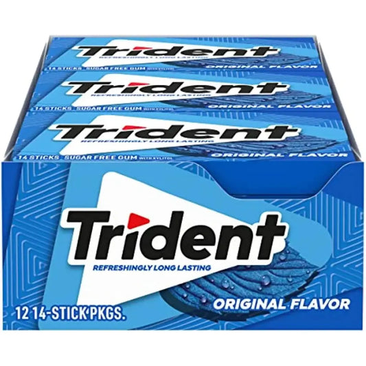 Trident Original Sugar Free Gum - 12 Packs of 14 Sticks