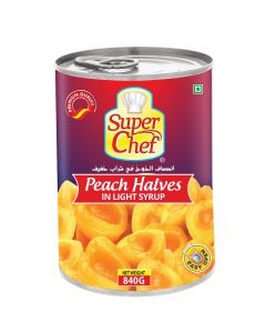 SUPER CHEF PEACH HALVES 12X840GM