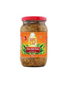 SUPER CHEF GREEN CHILLI PICKLE 12 X 400 GM