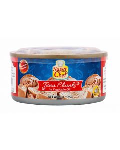 SUPER CHEF TUNA CHUNK IN VEG OIL - THAILAND 48 X 185 GM