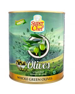 SUPER CHEF GREEN WHOLE OLIVES 6X3 KG